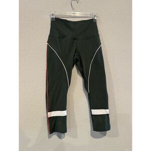Zella Women's Size XS‎ Crop High Waisted Athletic Leggings Olive Green